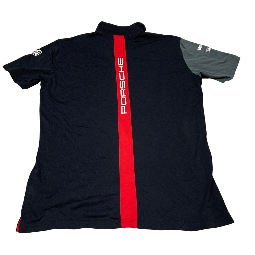 Porsche Experience Racing Polo Shirt XL Black Grey Red Mobil 1 TAG Heuer Mens - Picture 3 of 5